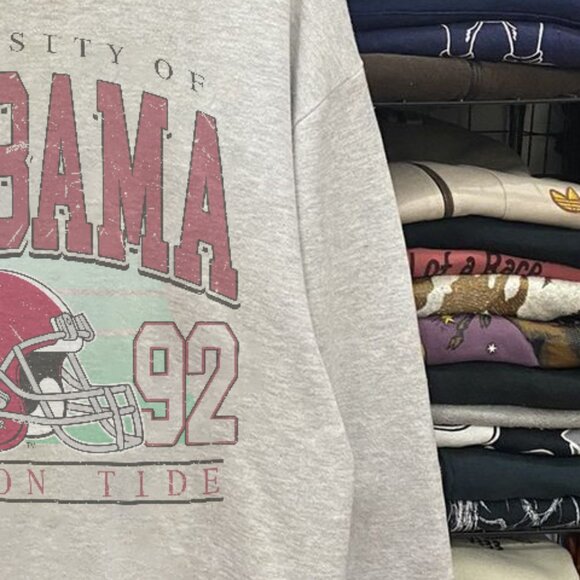 Vintage Alabama Crimson Tide Football Sweatshirt University of Alabama Shirt tee - Picture 3 of 4